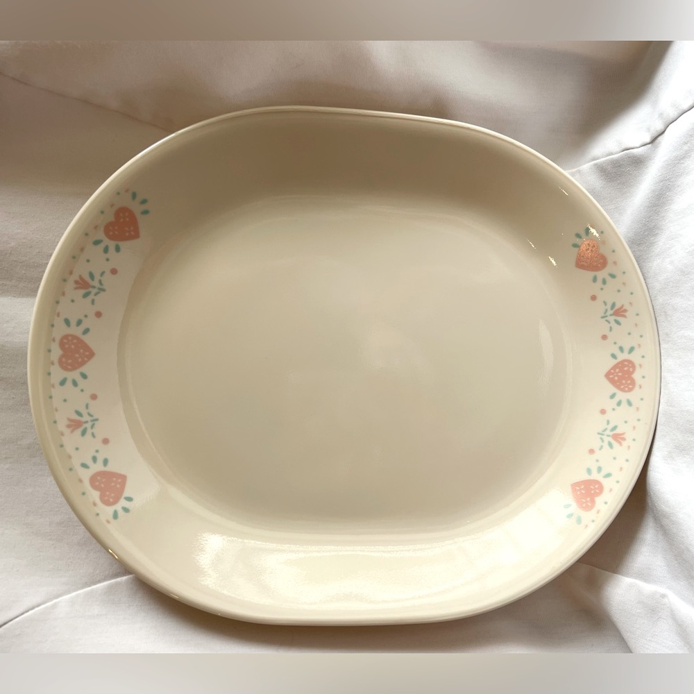 Corelle Forever Yours Serving Platter Vintage 10 x 12” Oval Excellent Condition